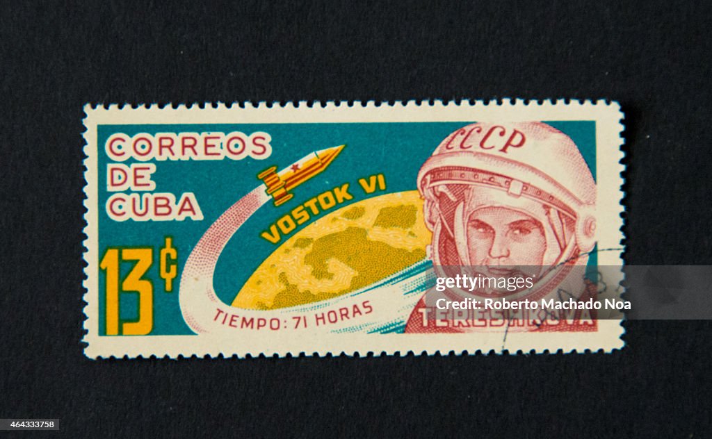Cuban Stamp celebrating the Vostok 6 was the first human...