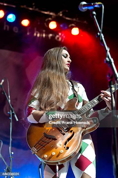 Singer Kitty Durham of the British band Kitty, Daisy and Lewis performs live during a concert at the Columbiahalle on February 24, 2015 in Berlin,...