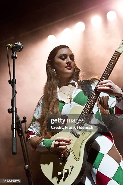 Singer Kitty Durham of the British band Kitty, Daisy and Lewis performs live during a concert at the Columbiahalle on February 24, 2015 in Berlin,...