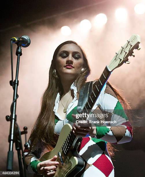 Singer Kitty Durham of the British band Kitty, Daisy and Lewis performs live during a concert at the Columbiahalle on February 24, 2015 in Berlin,...