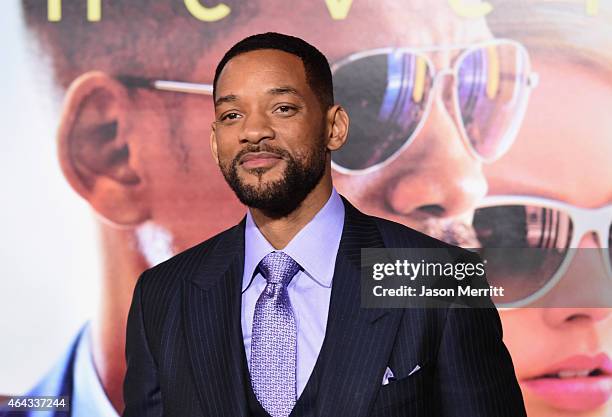 Actor Will Smith attends the Warner Bros. Pictures' "Focus" premiere at TCL Chinese Theatre on February 24, 2015 in Hollywood, California.