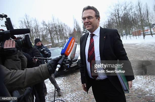 German Agriculture and Consumer Protection Minister Hans-Peter Friedrich arrives for the first day of the two-day German government cabinet meetings...