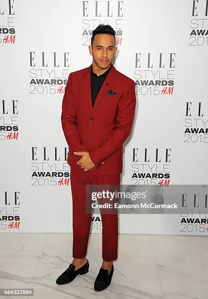 Lewis Hamilton attends the Elle Style Awards 2015 at Sky Garden @ The Walkie Talkie Tower on February 24, 2015 in London, England.