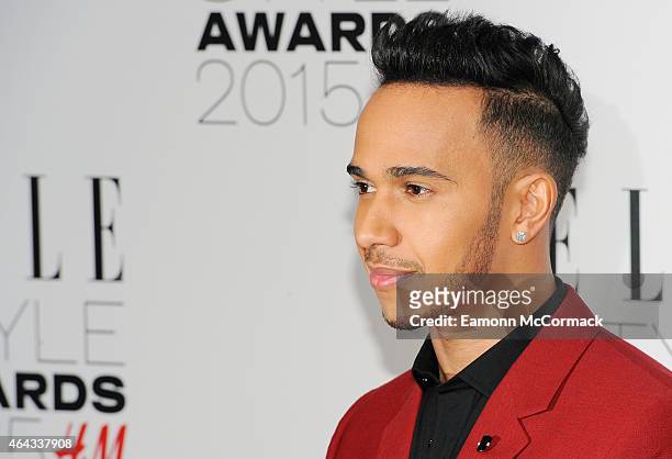 Lewis Hamilton attends the Elle Style Awards 2015 at Sky Garden @ The Walkie Talkie Tower on February 24, 2015 in London, England.