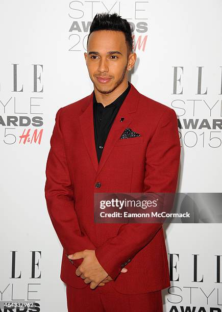Lewis Hamilton attends the Elle Style Awards 2015 at Sky Garden @ The Walkie Talkie Tower on February 24, 2015 in London, England.