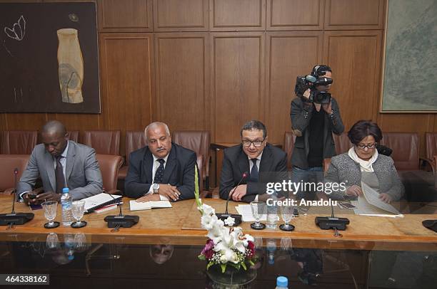 Moroccan Minister of Economy and Finance, Mohammed Bou Said and Donald Kaberuka , President of the African Development Bank attend the collaboration...