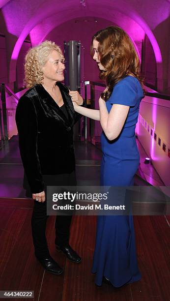 Carole King and Katie Brayben attends an after party following the press night performance of "Beautiful: The Carole King Musical", playing at the...