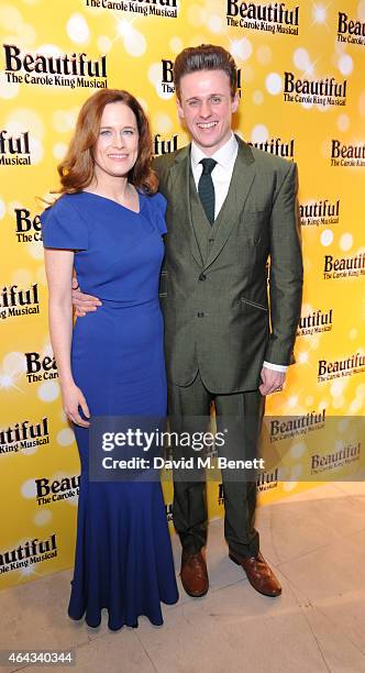 Katie Brayben and Alan Morrissey attends an after party following the press night performance of "Beautiful: The Carole King Musical", playing at the...