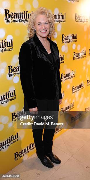 Carole King attends an after party following the press night performance of "Beautiful: The Carole King Musical", playing at the Aldwych Theatre, at...