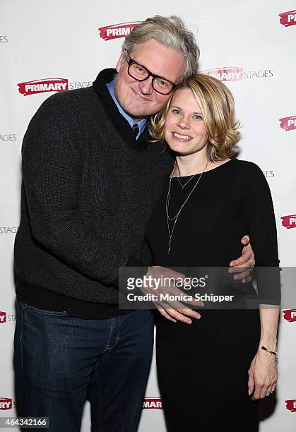 John Ellison Conlee and Celia Keenan-Bolger attend the "Lives Of The Saints" Opening Night After Party at Tir Na Nog on February 24, 2015 in New York...