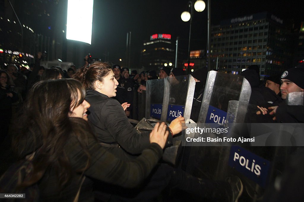 Riot police used tear gas to disperse women wanting to walk...