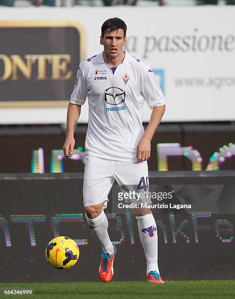 Nenad Tomovic of Fiorentina during the Serie A between Calcio Catania and ACF Fiorentina at Stadio Angelo Massimino on January 19, 2014 in Catania,...