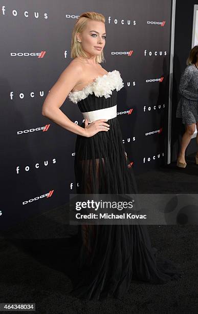 Actress Margot Robbie attends the Los Angeles Premiere of "Focus" Sponsored By Dodge at TCL Chinese Theatre on February 24, 2015 in Hollywood,...