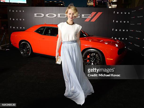 Actress Karine Vanasse attends the Los Angeles Premiere of "Focus" Sponsored By Dodge at TCL Chinese Theatre on February 24, 2015 in Hollywood,...