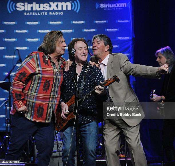 Billy J. Kramer, Denny Laine and Terry Sylvester performs at the Cousin Brucie Presents: The British Invasion at Hard Rock Cafe New York on February...