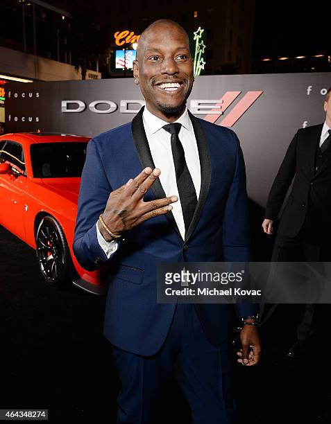 Actor Tyrese Gibson attends the Los Angeles Premiere of "Focus" Sponsored By Dodge at TCL Chinese Theatre on February 24, 2015 in Hollywood,...