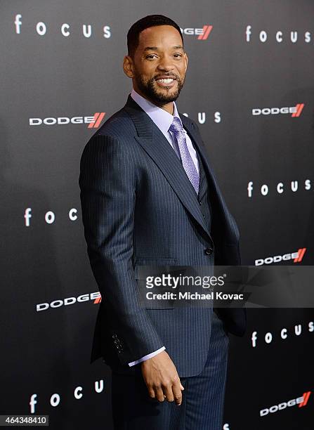 Actor Will Smith attends the Los Angeles Premiere of "Focus" Sponsored By Dodge at TCL Chinese Theatre on February 24, 2015 in Hollywood, California.