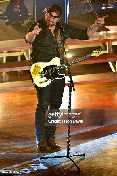 Recording artist Lee Brice performs at Ryman Auditorium on February 24, 2015 in Nashville, Tennessee.