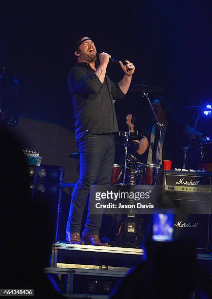 Recording artist Lee Brice performs at Ryman Auditorium on February 24, 2015 in Nashville, Tennessee.