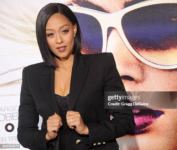 Actress Tia Mowry arrives at the Los Angeles World Premiere of Warner Bros. Pictures "Focus" at TCL Chinese Theatre on February 24, 2015 in...