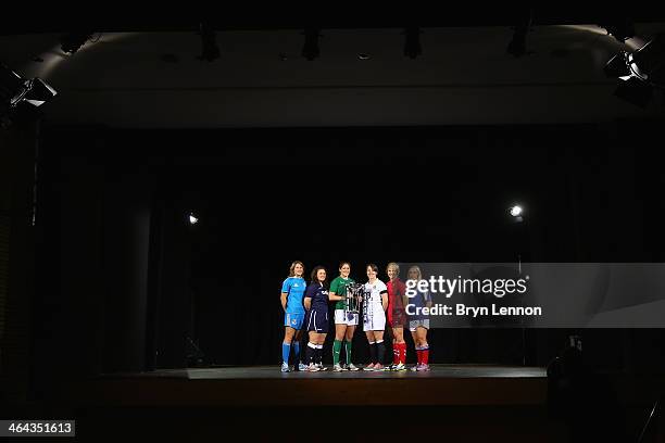 Silvia Gaudino of Italy, Tracey Balmer of Scotland, Fiona Coghlan of Ireland, Katy Mclean of England, Philippa Tuttiett of Wales and Marie-Alice Yahe...