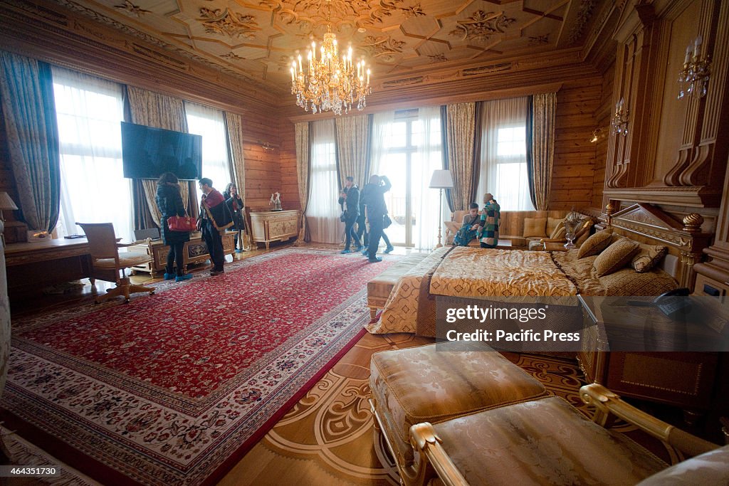 The bedroom of Viktor Yanukovych where he spent his last...