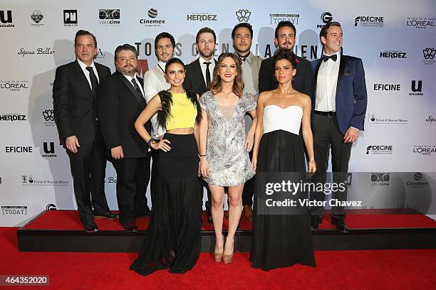 Film cast members Pedro Pablo Ibarra "Pitipol Ybarra", producer Jorge Aragon, Mauricio Ochmann, Luis Arrieta, Rodrigo Davila, Guillermo Mendez, Juan...