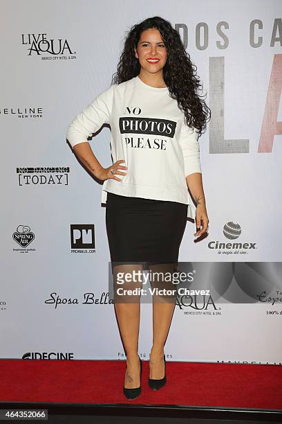 Litzy attends "A La Mala" Mexico City premiere at Cinepolis Antara Polanco on February 24, 2015 in Mexico City, Mexico.
