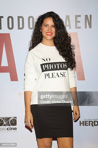 Litzy attends "A La Mala" Mexico City premiere at Cinepolis Antara Polanco on February 24, 2015 in Mexico City, Mexico.