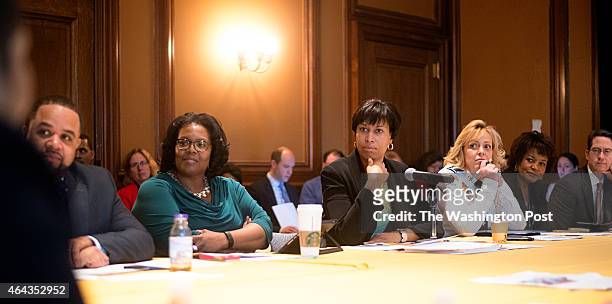 Mayor Muriel Bowser and D.C. Police Chief Cathy L. Lanier laid out the contours of how District police plan to respond to the Initiative 71 laws...