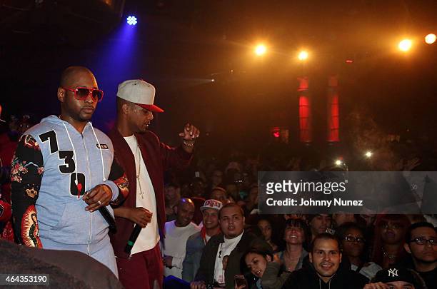 Freekey Zekey and Juelz Santana of The Diplomats perform at B.B. King Blues Club & Grill on February 24 in New York City.