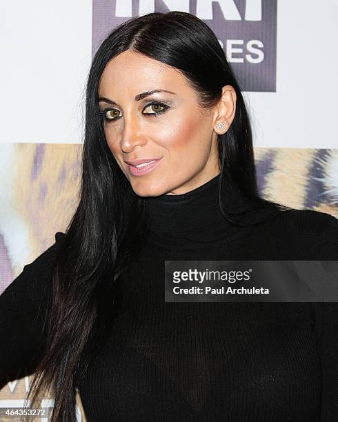 Fshion Model Regina Salpagarova attends the Los Angeles premiere of "Give Me Shelter" at West Hollywood City Hall on February 24, 2015 in West...