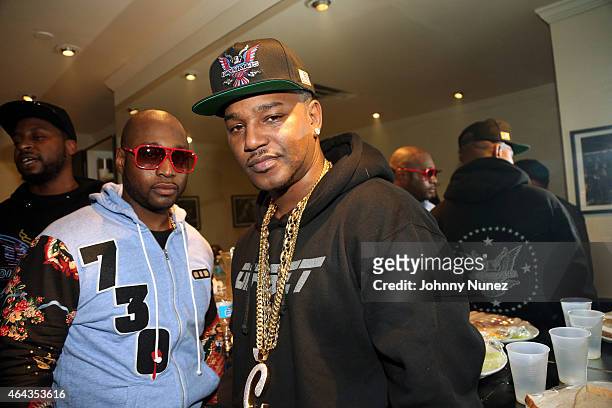 Freekey Zekey and Cam'ron backstage at B.B. King Blues Club & Grill on February 24 in New York City.