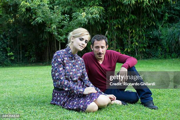 Actors Michele Alhaique, Greta Scarano pose for Self Assignment on August 29, 2014 in Venice, Italy.