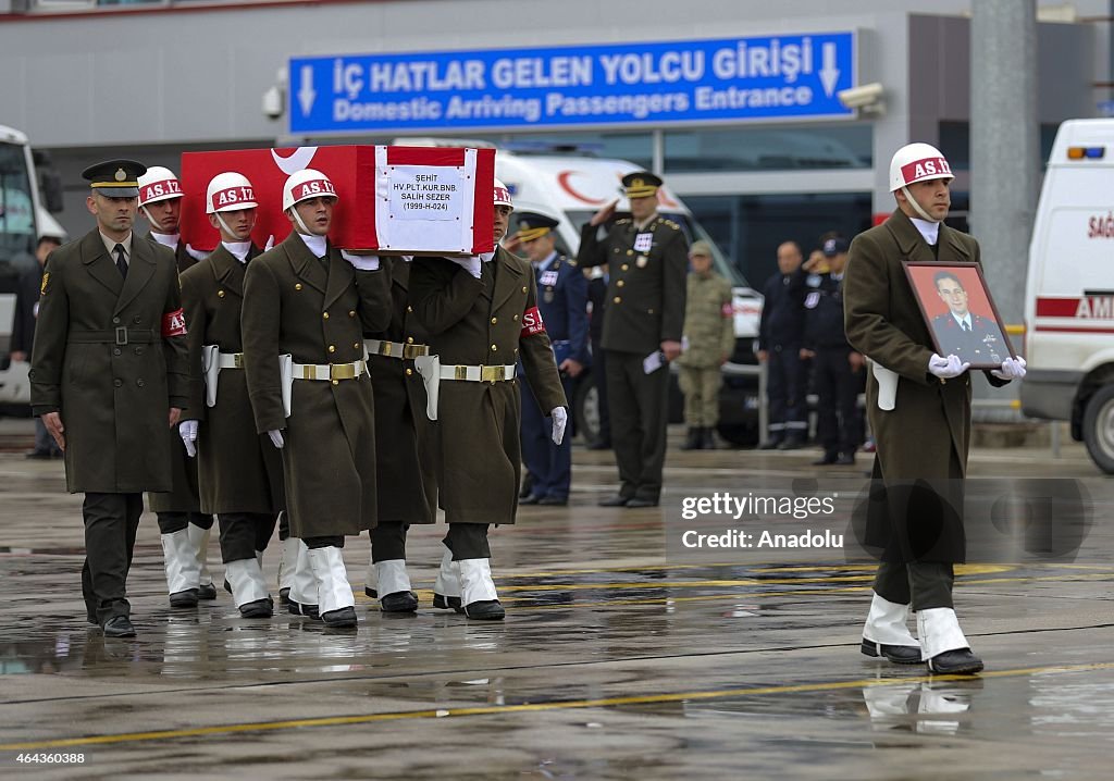 Military cermeony in Malatya for four Turkish pilots