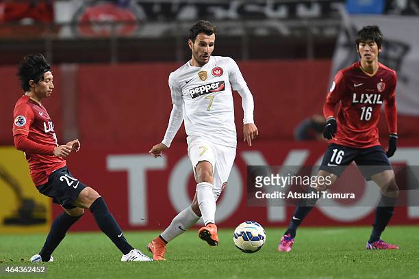 Labinot Haliti of Western Sydney Wanderers FC controls the ball during the AFC Champions League Group H match between Kashima Antlers and Western...