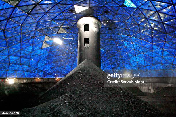 July 10: Coal dust accumulates in a silo in Yangchangwan coal mine, part of Shenhua group on July 10, 2006 in Ning Dong, near Yinchuan, Ningxia...