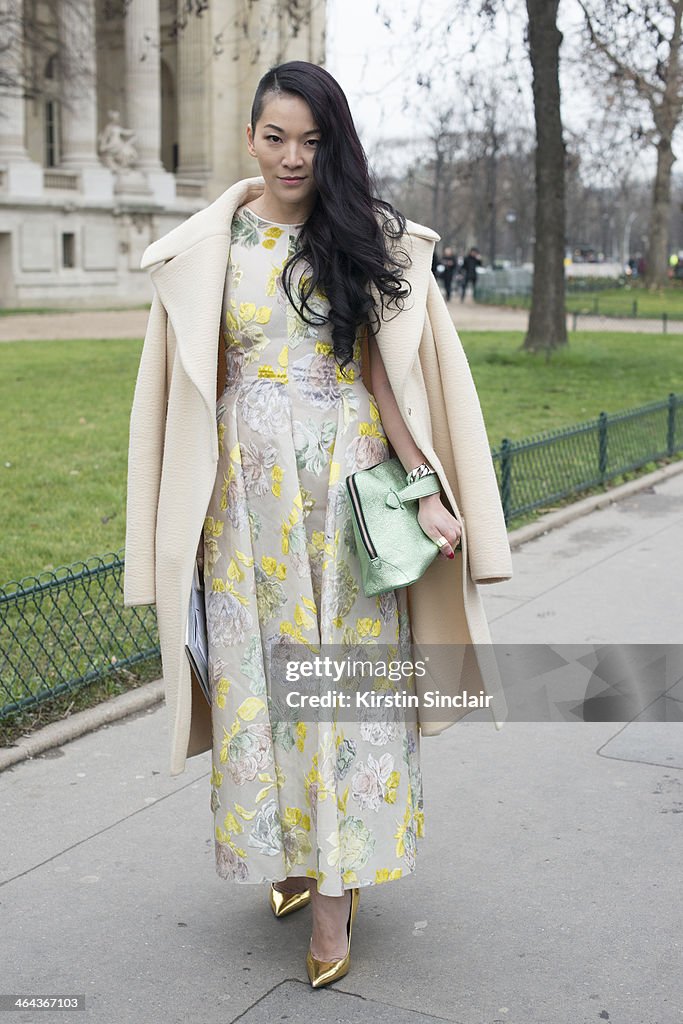 Street Style On January, 21 - Paris Fashion Week Haute Couture S/S 2014