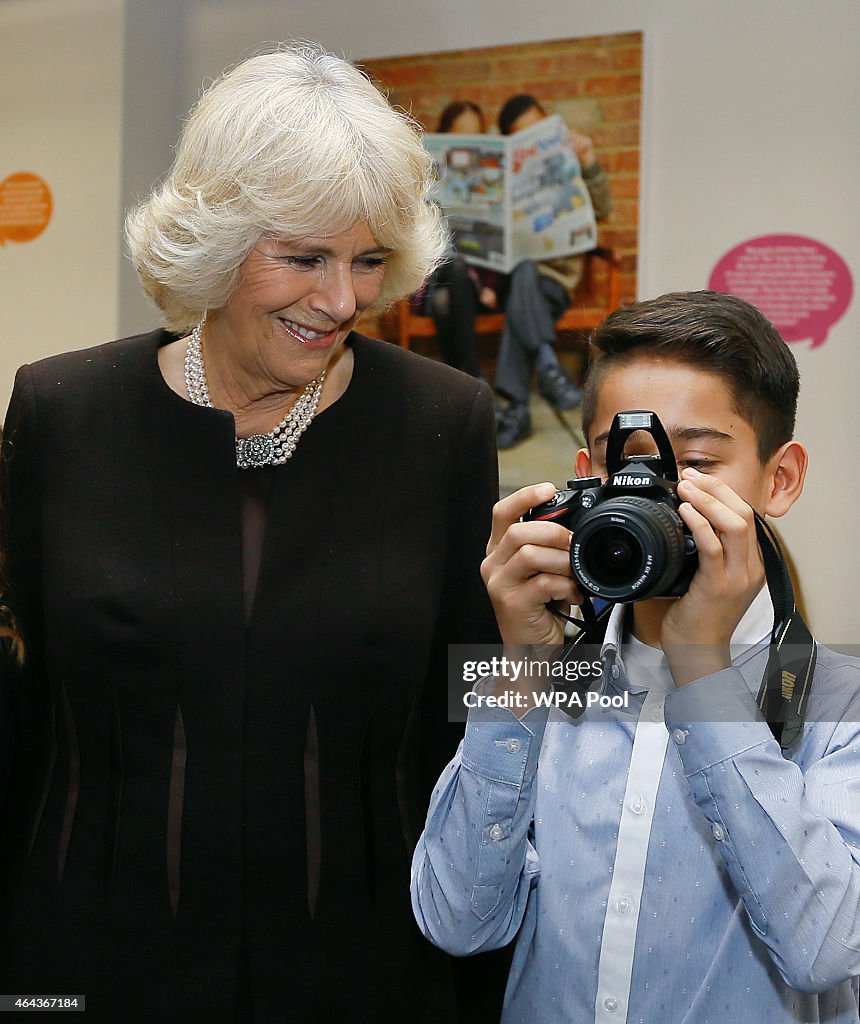 Duchess Of Cornwall Opens The Offices Of The Children's Newspaper 'First News'