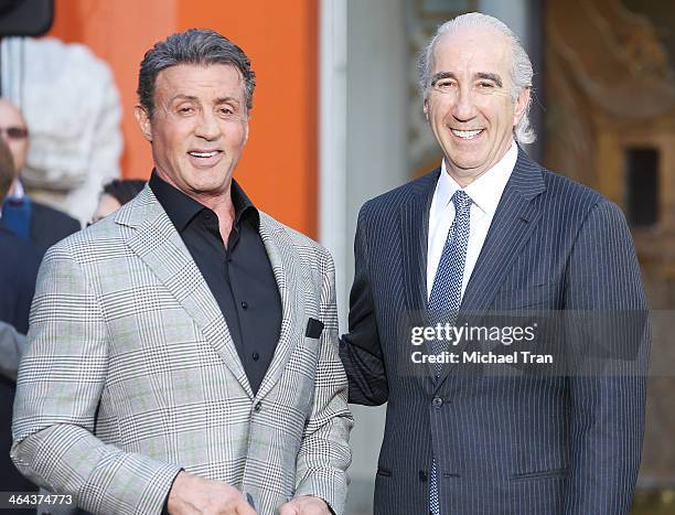 Sylvester Stallone and MGM Chairman and CEO, Gary Barber attend the Metro-Goldwyn-Mayer kicks off 90th Anniversary celebration held at TCL Chinese...