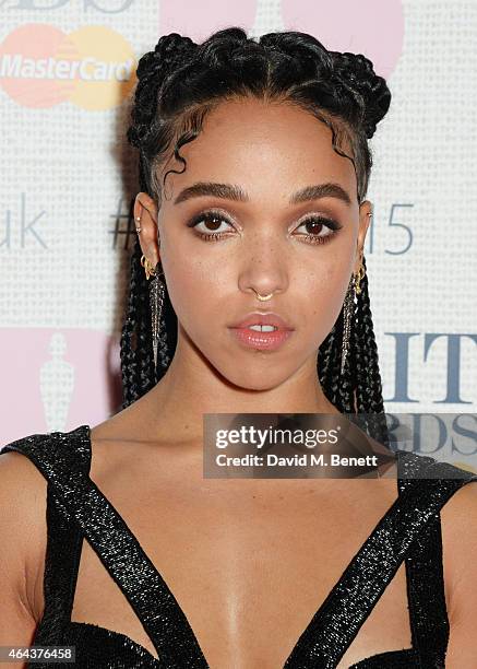 Twigs attends the BRIT Awards 2015 at The O2 Arena on February 25, 2015 in London, England.