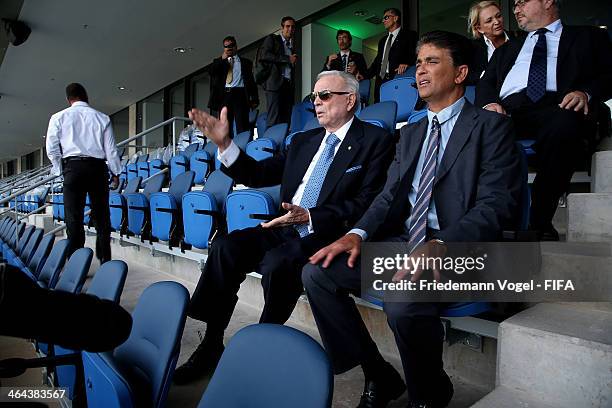 President of LOC 2014 Jose Maria Marin and Bebeto, LOC Member take a tour of the brand new Dunas Arena during the 2014 FIFA World Cup Host City Tour...