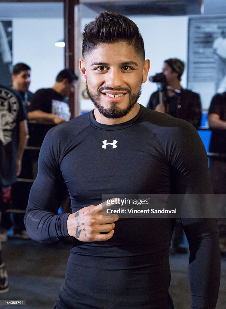 Boxers Abner Mares And John Molina Jr. Host Los Angeles Media Workout