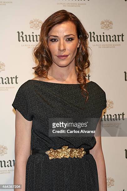 Spanish model Ines Sainz attends the Ruinart Rose 250th Anniversary party at the Marlborough Art Gallery on February 25, 2015 in Madrid, Spain.
