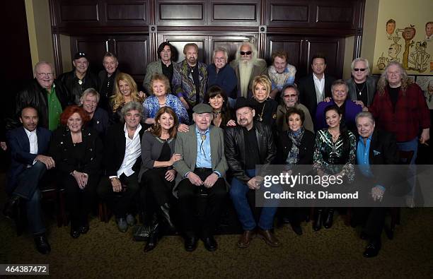 Webster Public Relations - Unofficial Kick-Off CRS Event - Legendary Lunch. Front : Lulu Roman, Lee Greenwood, Dave Rowland, Sylvia, Roy Clark, Moe...