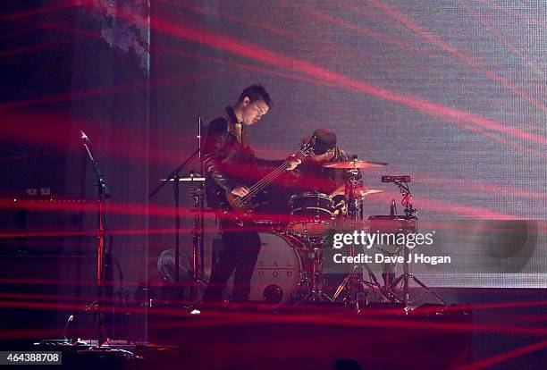 Royal Blood perform at the BRIT Awards 2015 at The O2 Arena on February 25, 2015 in London, England.
