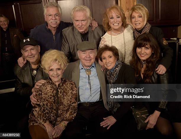 Front row: Recording Artists Jim Ed Brown, Brenda Lee, Roy Clark, Jean Howard, Deborah Allen. Back row: Recording Artists, Joe Bosnall , T.Graham...