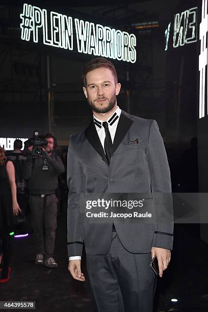 Paolo Stella attends the Philipp Plein show during the Milan Fashion Week Autumn/Winter 2015 on February 25, 2015 in Milan, Italy.