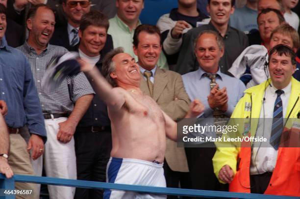 May 1999 - English Football League Division One - Queens Park Rangers v Crystal Palace - QPR manager Gerry Francis throws his shirt to the crowd...