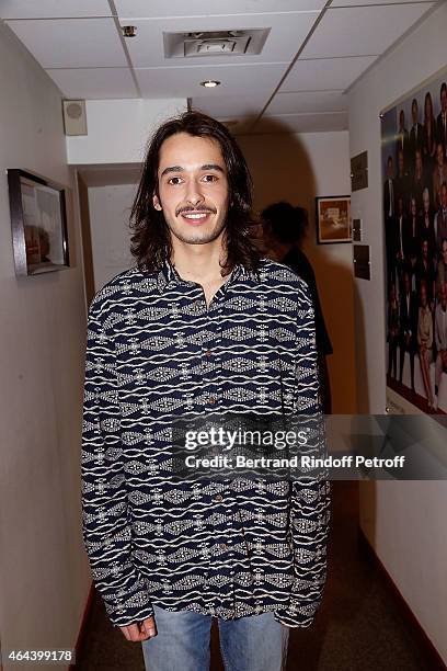 Alexis Fugain, son of Michel Fugain, attends the 'Vivement Dimanche' French TV Show at Pavillon Gabriel on February 25, 2015 in Paris, France.